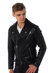Men Genuine Leather Jacket MJ 72 freeshipping - SkinOutfit