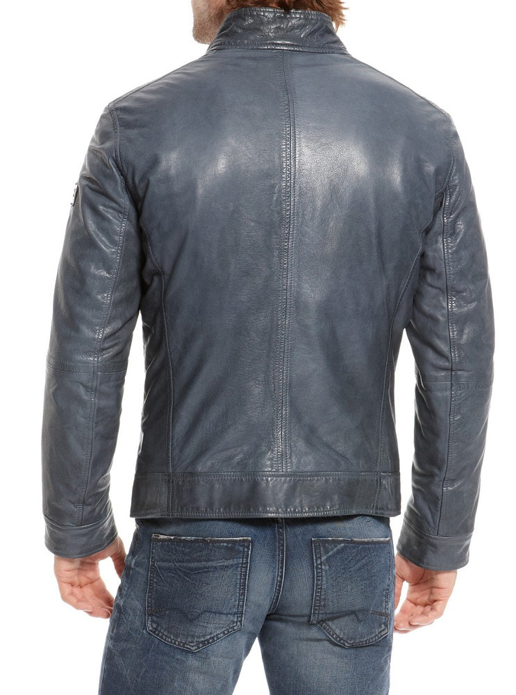 Men Lambskin Genuine Leather Jacket MJ 73 freeshipping - SkinOutfit
