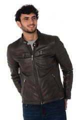 Men Genuine Leather Jacket MJ 76 freeshipping - SkinOutfit