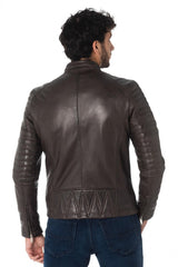 Men Genuine Leather Jacket MJ 76 freeshipping - SkinOutfit