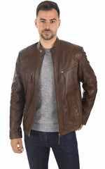 Men Genuine Leather Jacket MJ 78 SkinOutfit