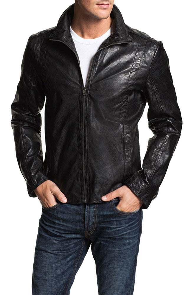 Men Lambskin Genuine Leather Jacket MJ 79 freeshipping - SkinOutfit