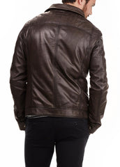 Men Lambskin Genuine Leather Jacket MJ 84 freeshipping - SkinOutfit