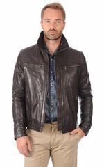 Men Genuine Leather Jacket MJ 91 freeshipping - SkinOutfit