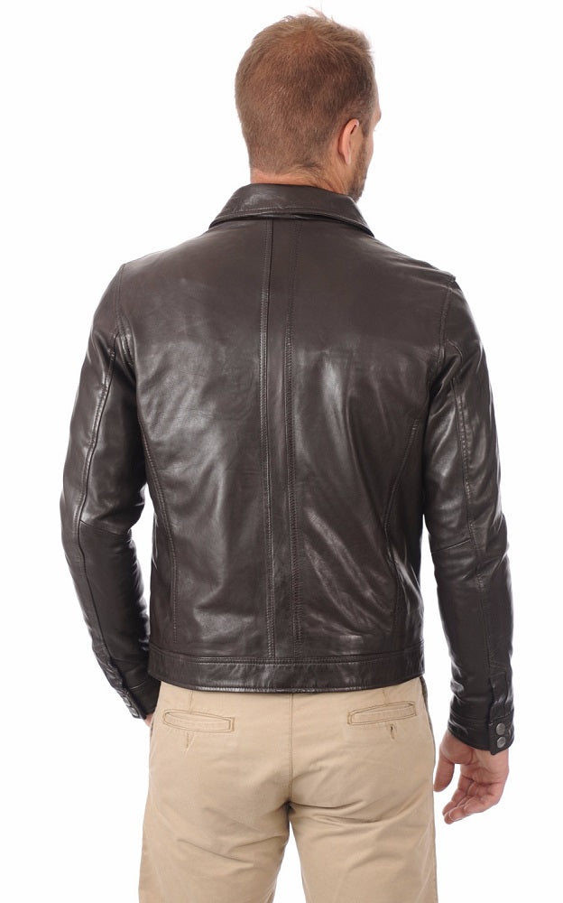 Men Genuine Leather Jacket MJ 91 freeshipping - SkinOutfit