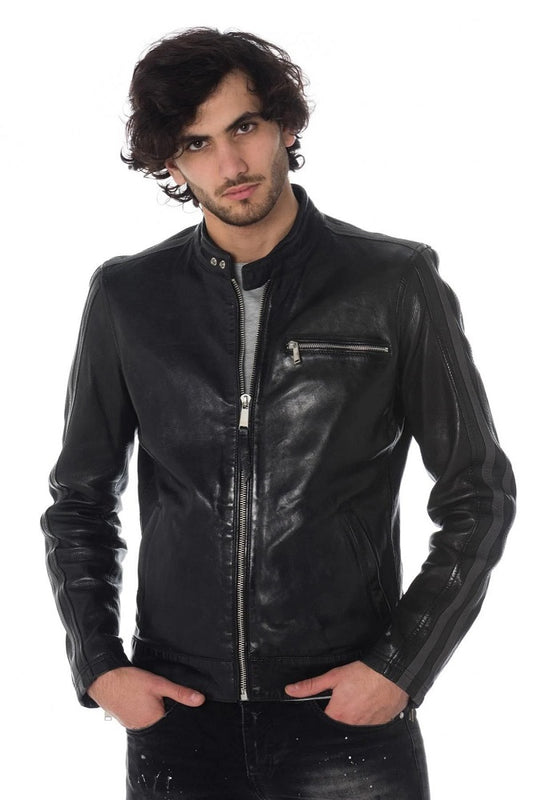 Men Genuine Leather Jacket MJ 96 freeshipping - SkinOutfit