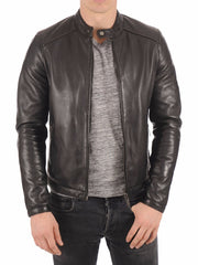 Men Lambskin Genuine Leather Jacket MJ 98 freeshipping - SkinOutfit