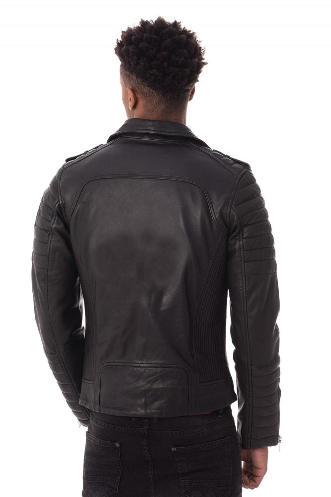 Men Genuine Leather Jacket MJ 99 freeshipping - SkinOutfit