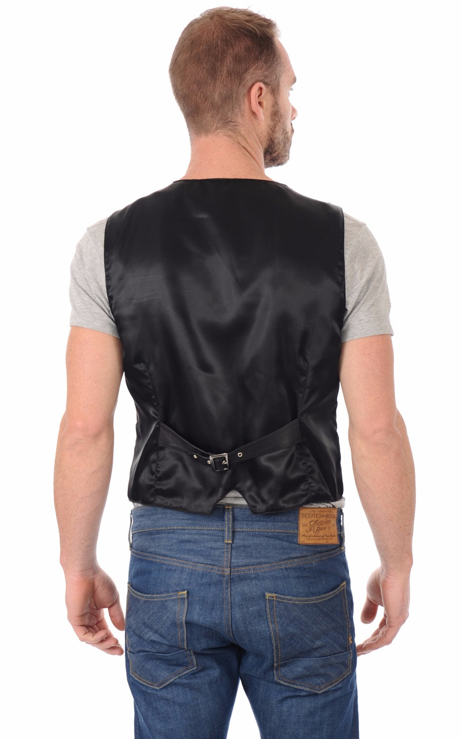Men Genuine Leather Waistcoat 02 SkinOutfit