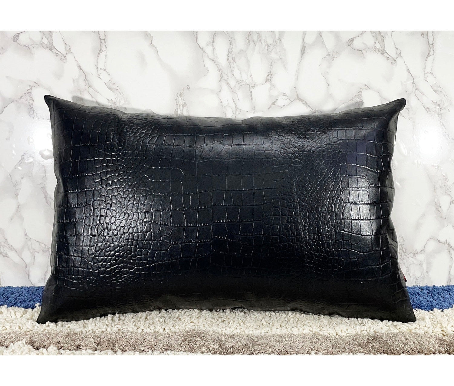 Genuine Leather Rectangle Pillow Cover 01 SkinOutfit