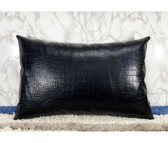 Genuine Leather Rectangle Pillow Cover 01 SkinOutfit