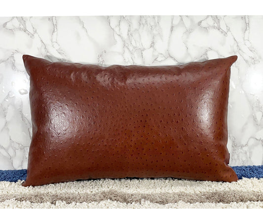 Genuine Leather Rectangle Pillow Cover 04 SkinOutfit