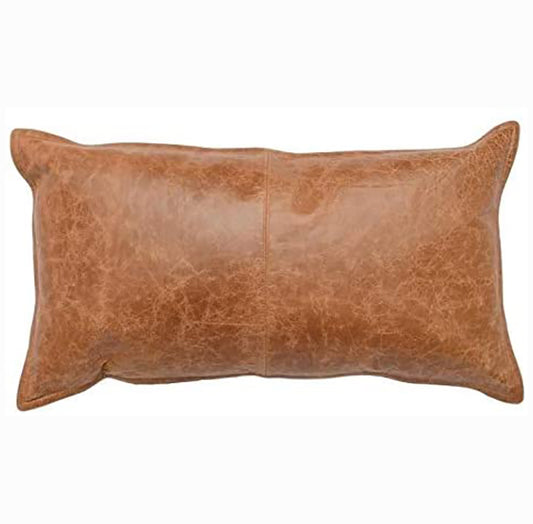 Genuine Leather Rectangle Pillow Cover 08 SkinOutfit