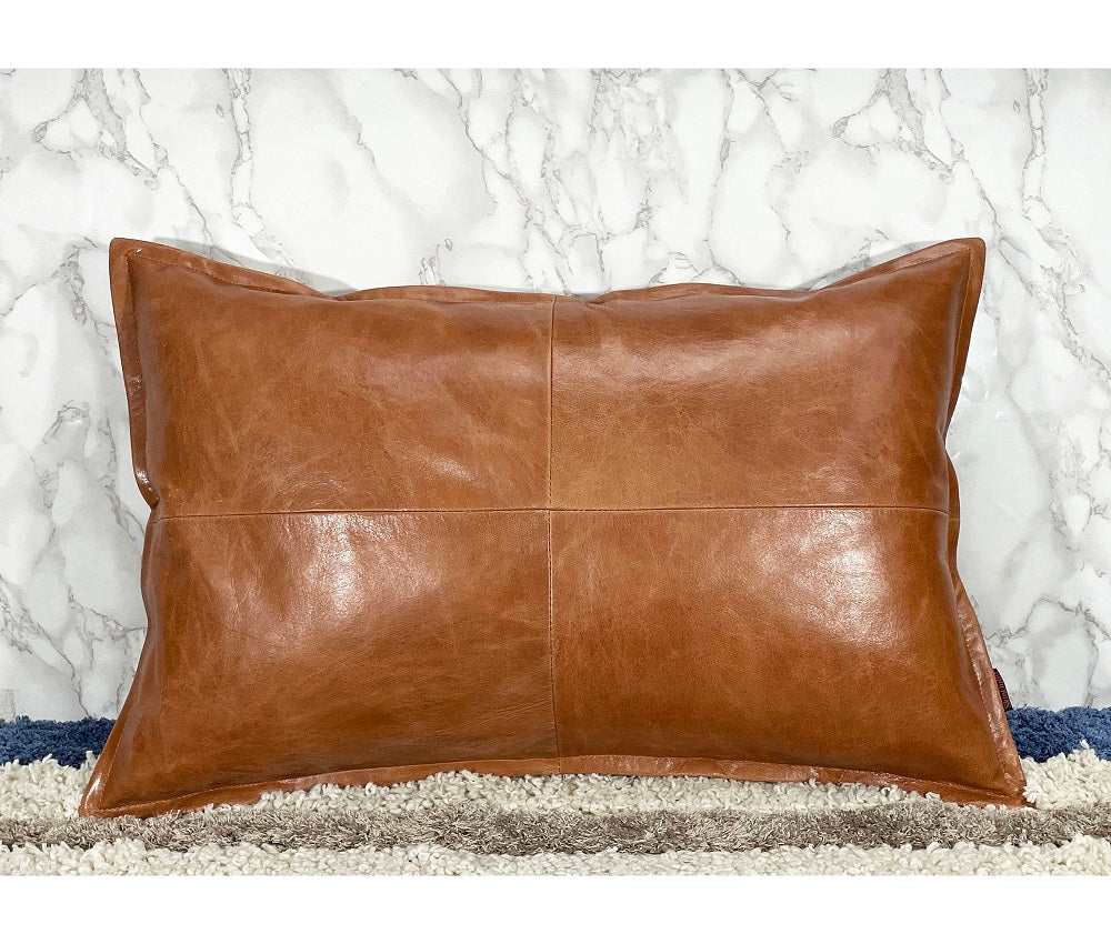 Genuine Leather Rectangle Pillow Cover 23 SkinOutfit