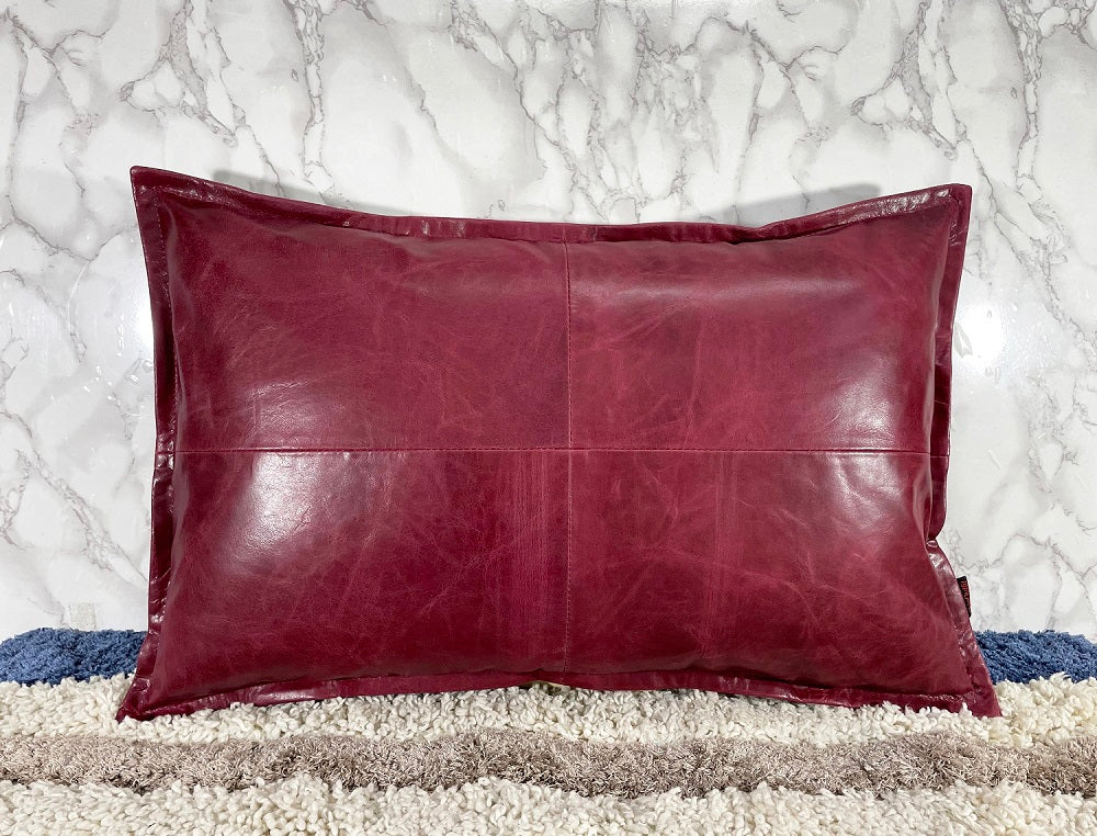 Genuine Leather Rectangle Pillow Cover 26 SkinOutfit