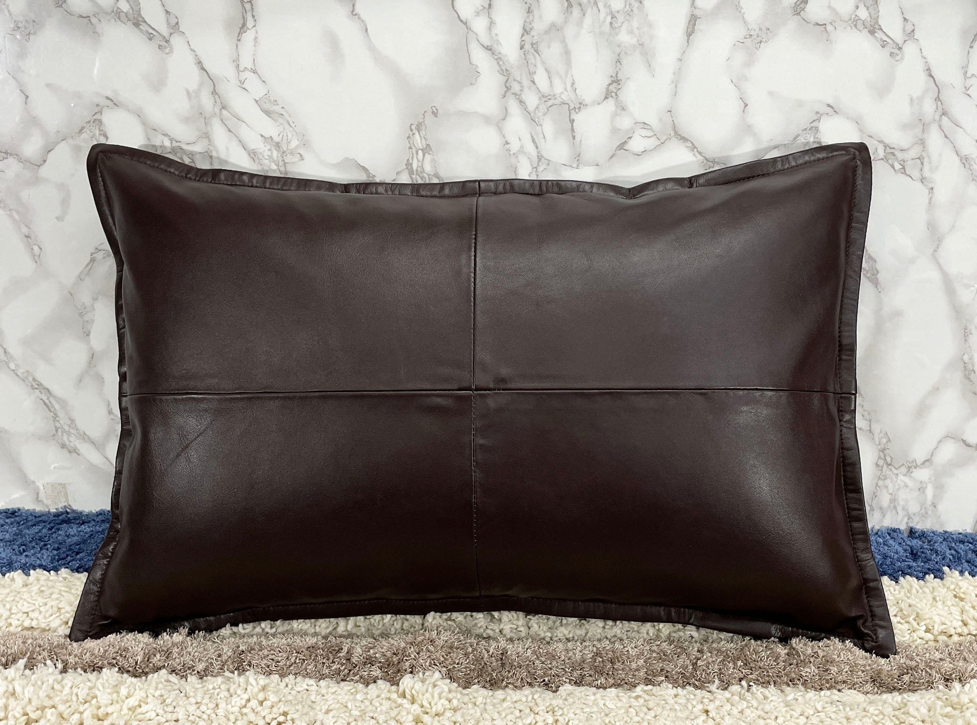 Genuine Leather Rectangle Pillow Cover 30 SkinOutfit