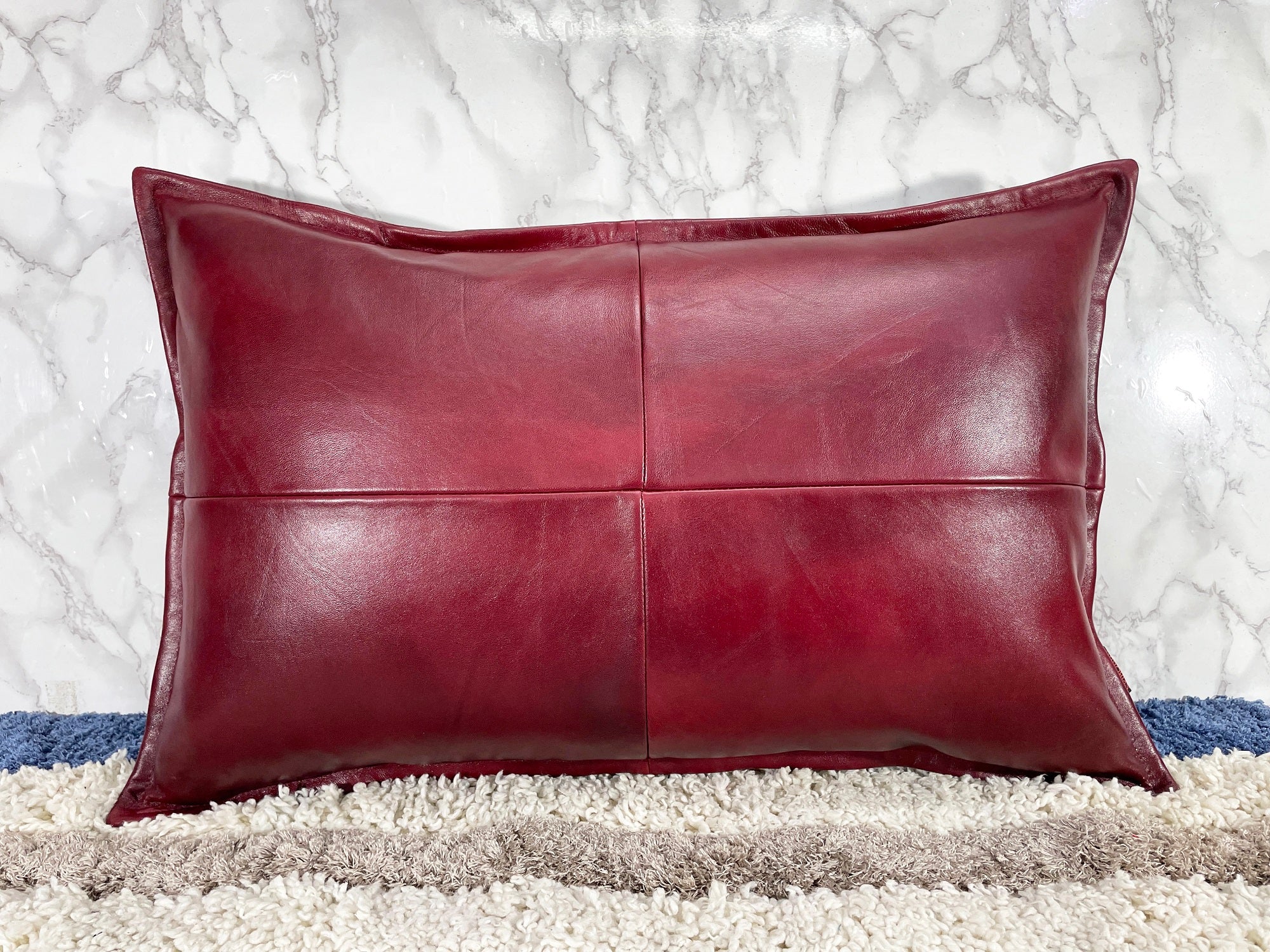 Genuine Leather Rectangle Pillow Cover 32 SkinOutfit