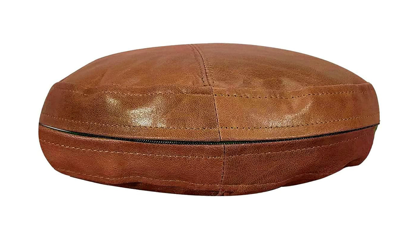 Genuine Leather Round Pillow Cover 02 SkinOutfit