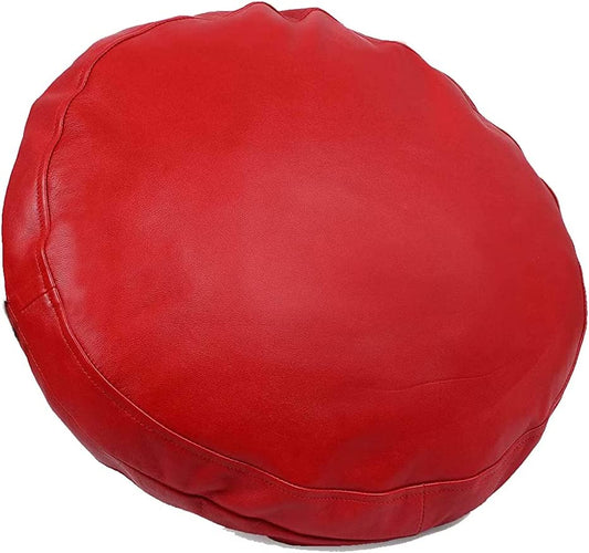 Genuine Leather Round Pillow Cover 08 SkinOutfit