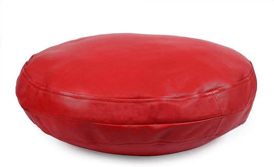 Genuine Leather Round Pillow Cover 08 SkinOutfit