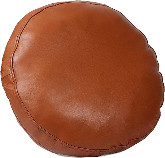 Genuine Leather Round Pillow Cover 10 SkinOutfit