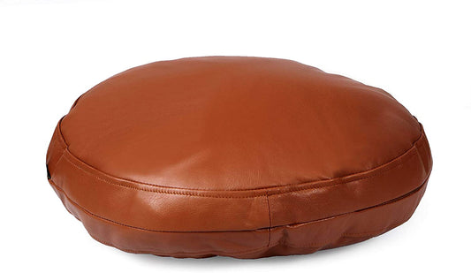 Genuine Leather Round Pillow Cover 10 SkinOutfit