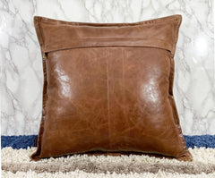Genuine Leather Square Pillow Cover 10 SkinOutfit