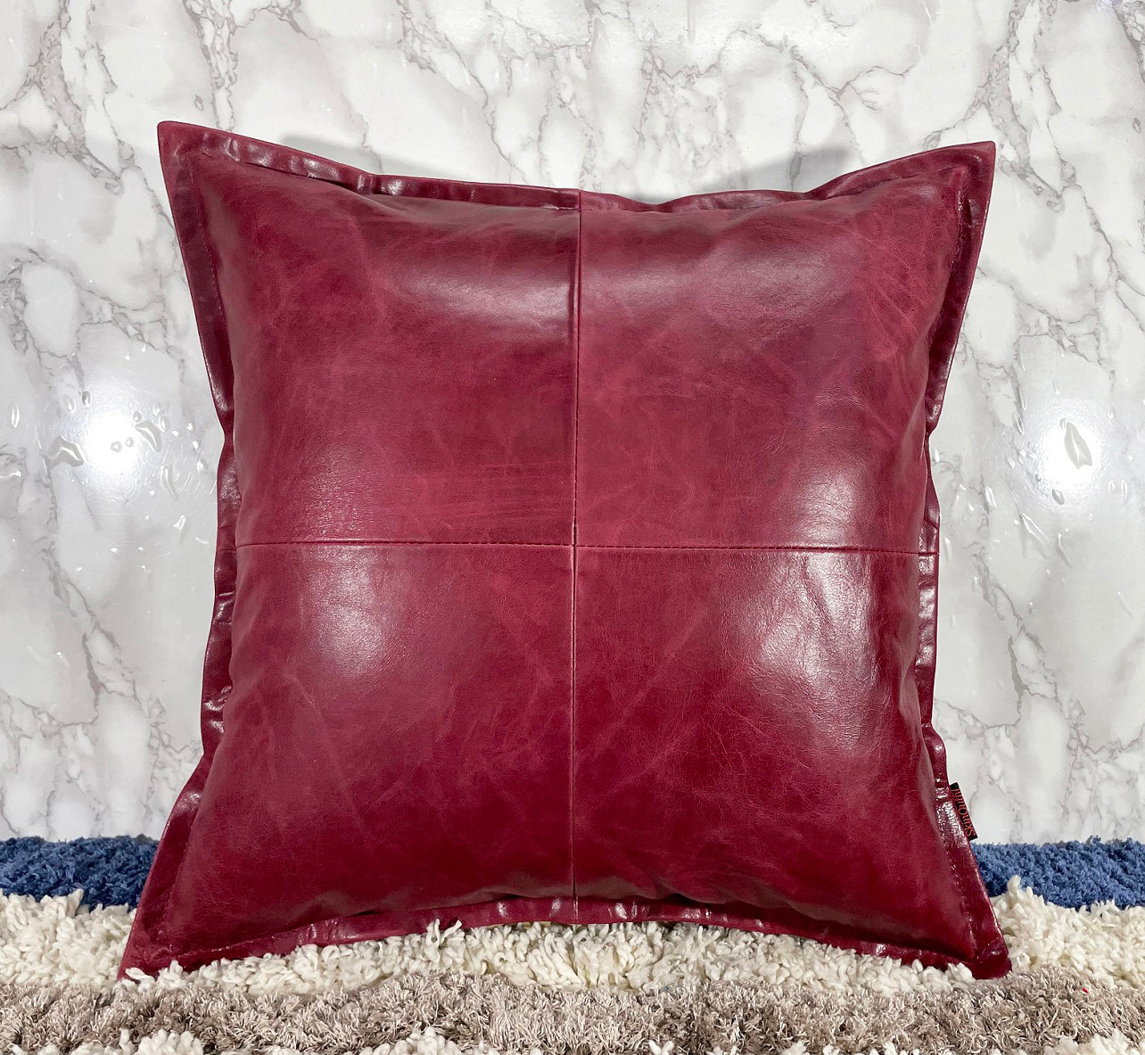 Genuine Leather Square Pillow Cover 14 SkinOutfit
