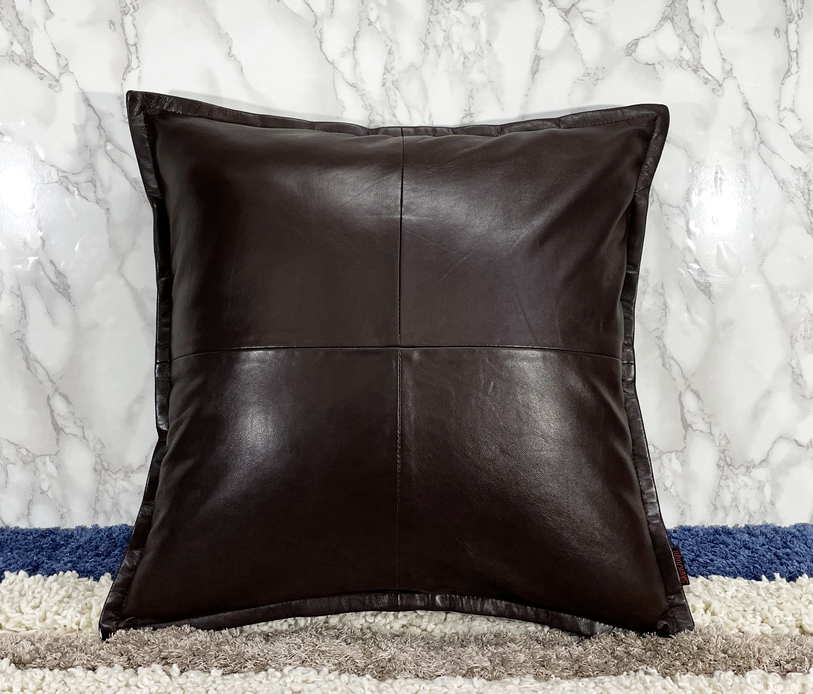 Genuine Leather Square Pillow Cover 18 SkinOutfit