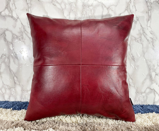 Genuine Leather Square Pillow Cover 20 SkinOutfit
