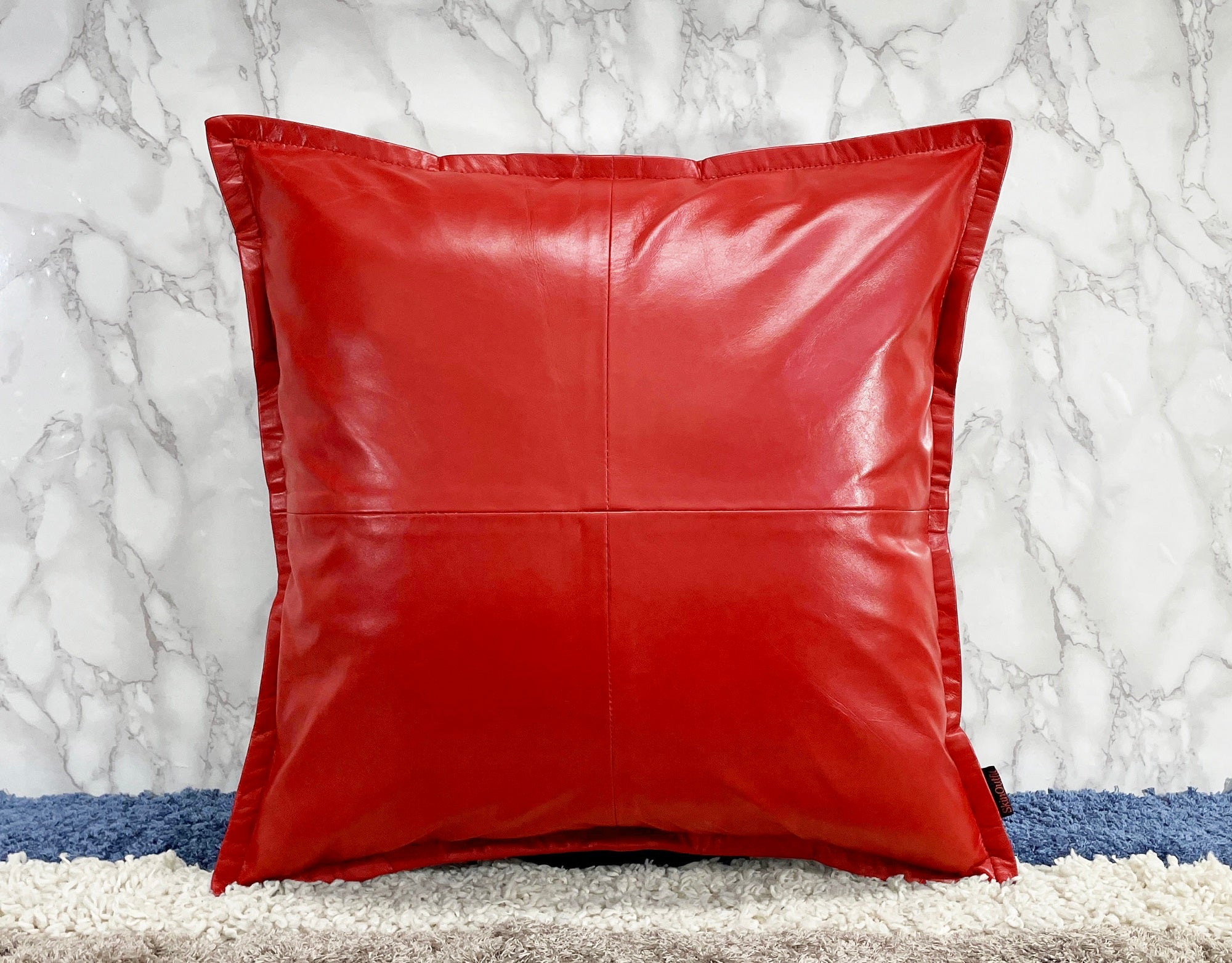 Genuine Leather Square Pillow Cover 24 SkinOutfit