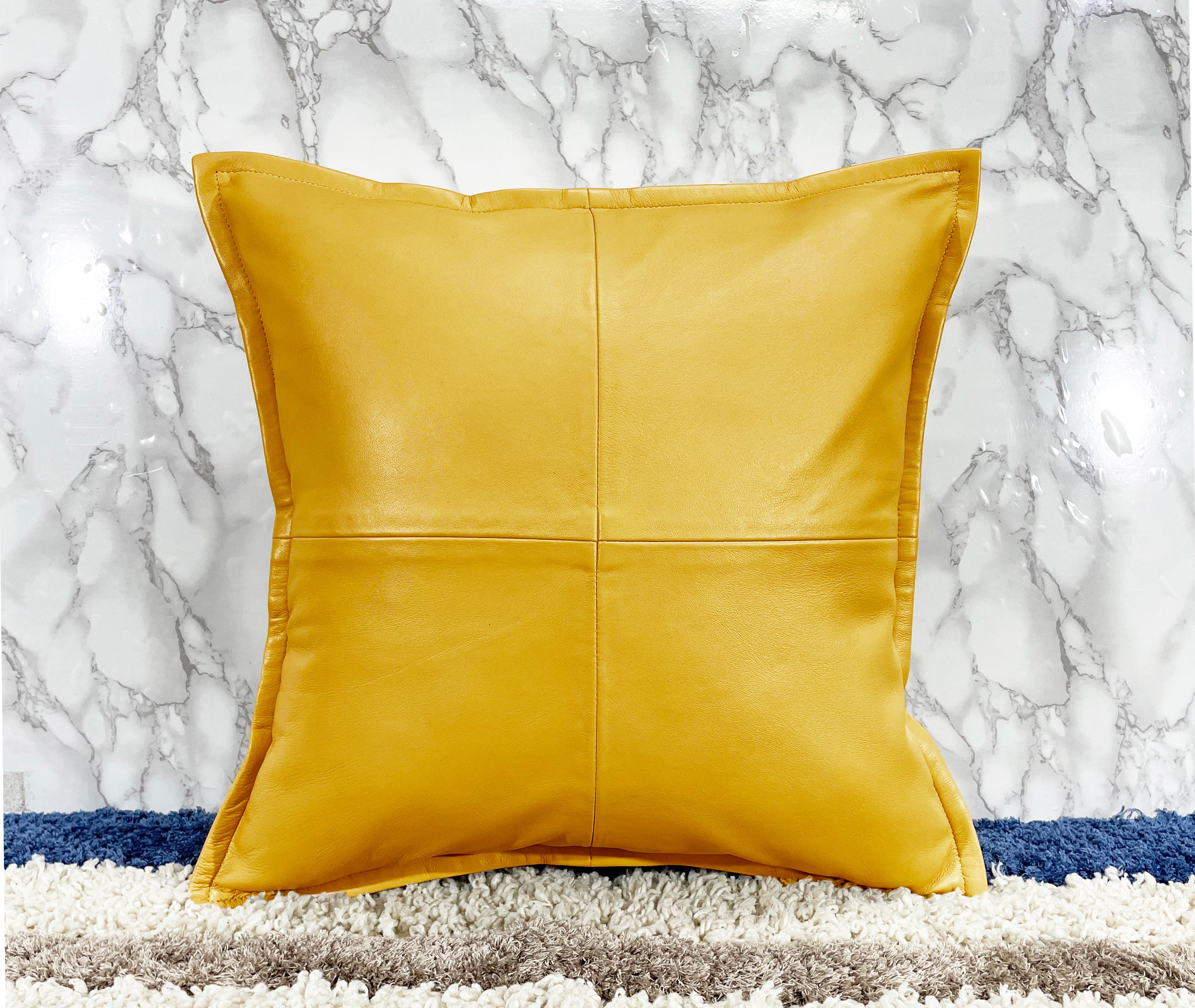 Genuine Leather Square Pillow Cover 27 SkinOutfit