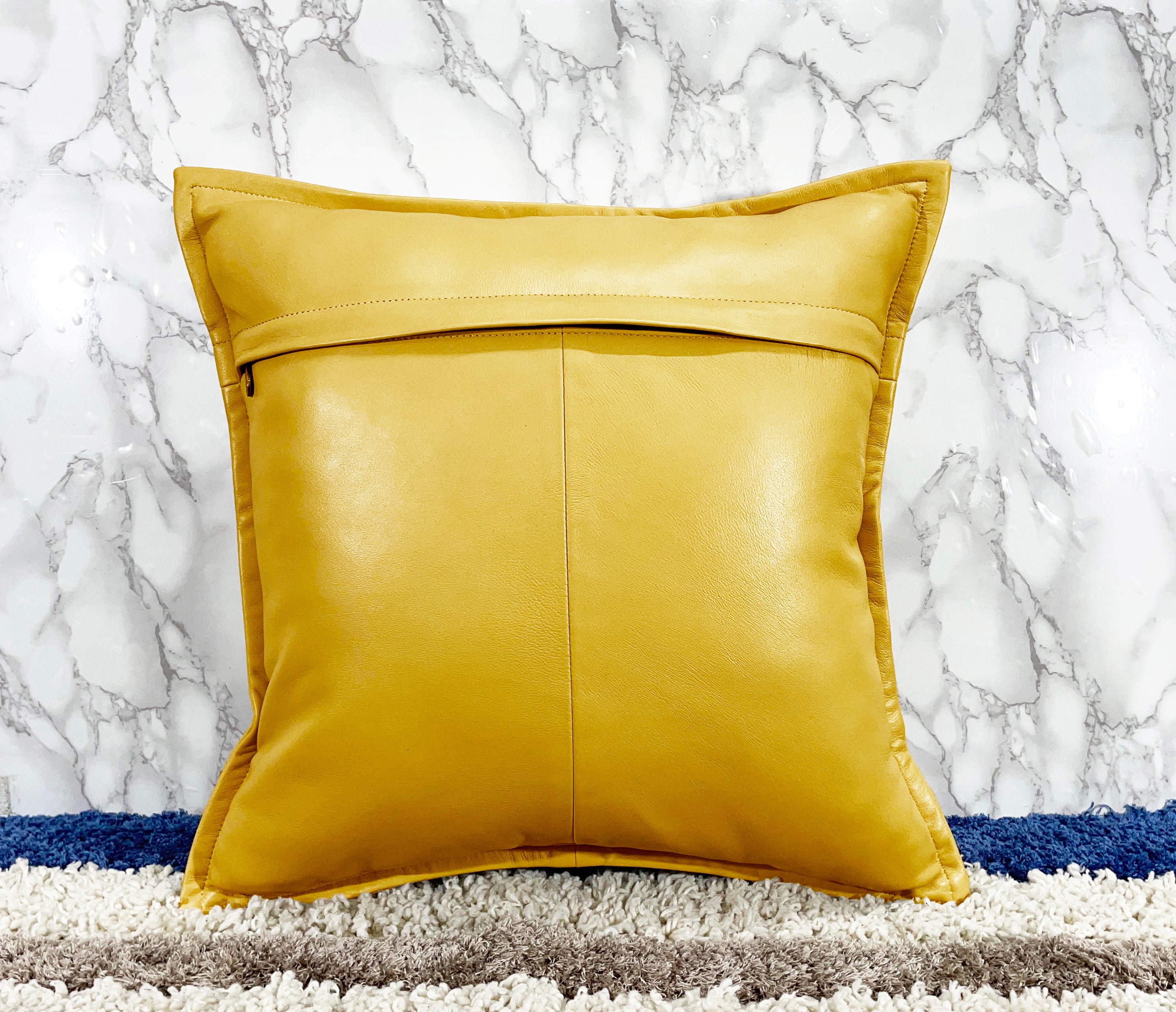 Genuine Leather Square Pillow Cover 27 SkinOutfit