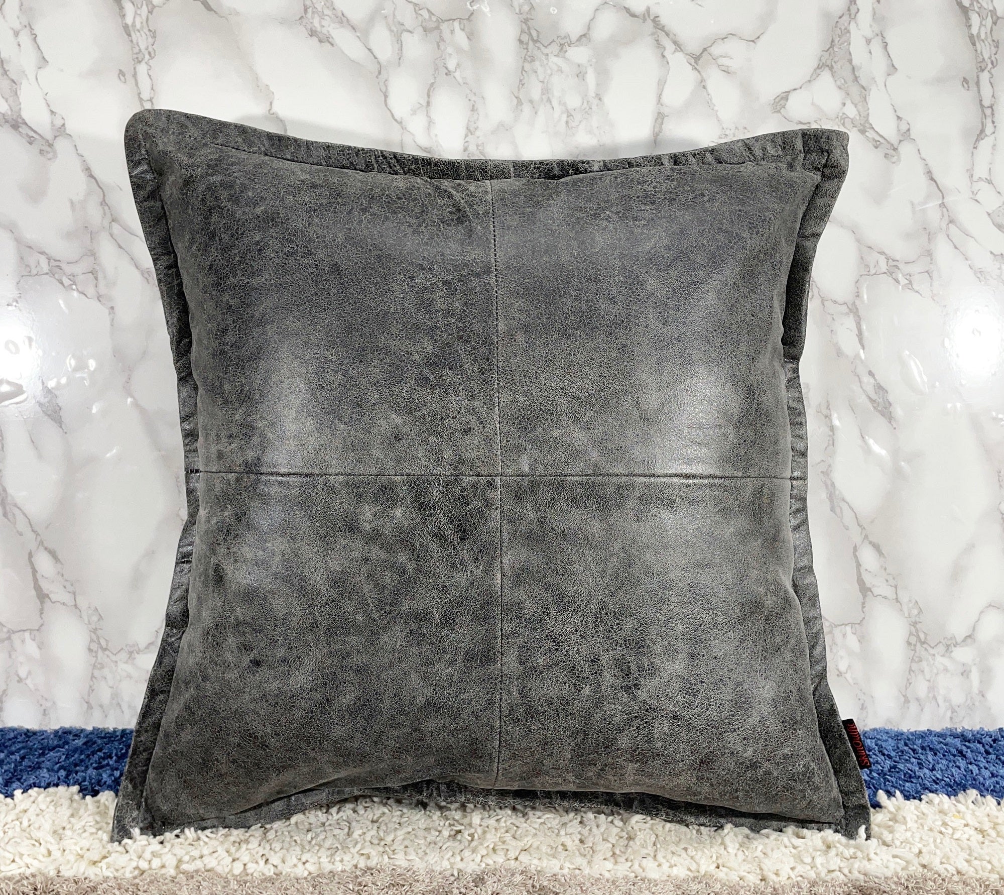 Genuine Leather Square Pillow Cover 28 SkinOutfit