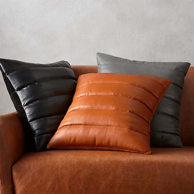 Genuine Leather Square Pillow Cover 46 SkinOutfit