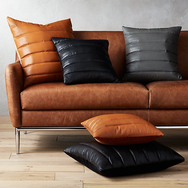 Genuine Leather Square Pillow Cover 46 SkinOutfit