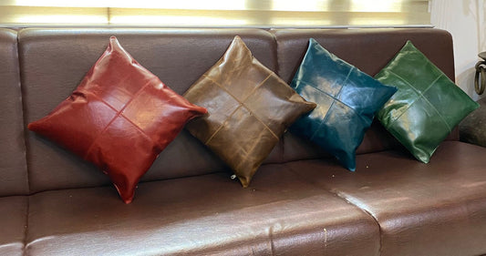 Genuine Leather Square Pillow Cover 51 SkinOutfit