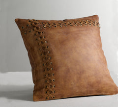 Genuine Leather Square Pillow Cover 54 SkinOutfit