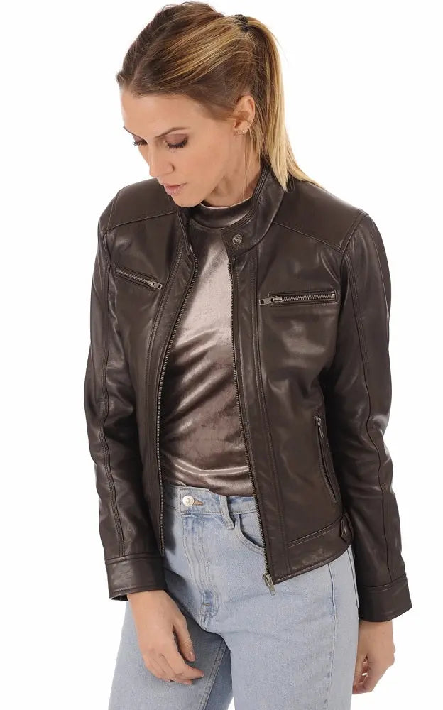 Women Genuine Leather Jacket WJ 69 freeshipping - SkinOutfit