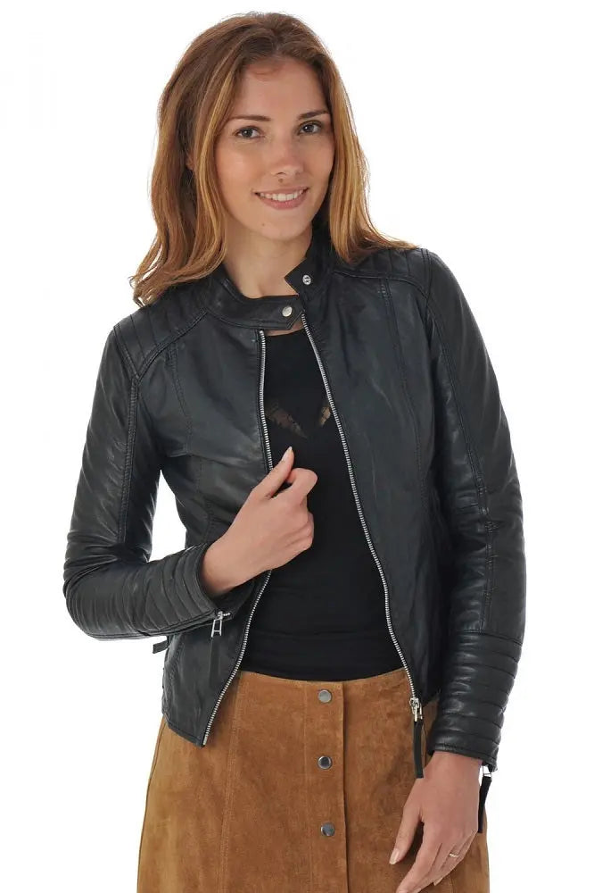 Women Genuine Leather Jacket WJ 78 freeshipping - SkinOutfit