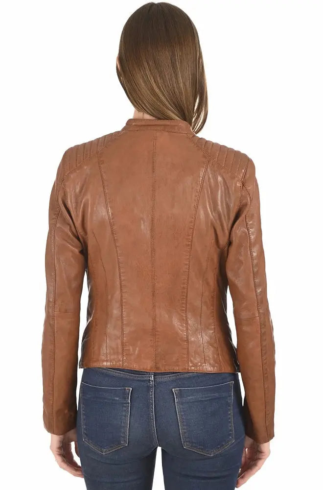 Women Genuine Leather Jacket WJ 79 freeshipping - SkinOutfit