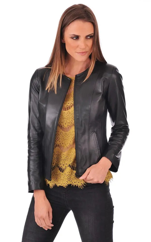 Women Genuine Leather Jacket WJ 86 freeshipping - SkinOutfit
