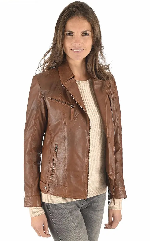 Women Genuine Leather Jacket WJ 93 freeshipping - SkinOutfit