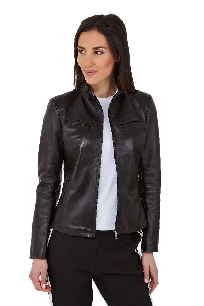 Women Genuine Leather Jacket WJ101 freeshipping - SkinOutfit
