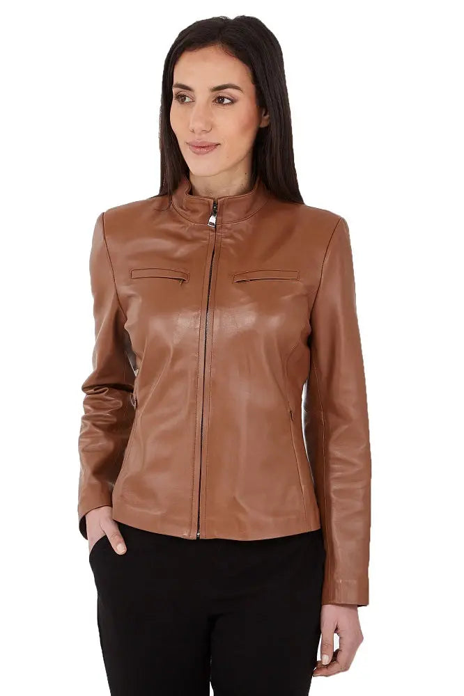 Women Genuine Leather Jacket WJ102 freeshipping - SkinOutfit