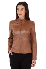 Women Genuine Leather Jacket WJ102 freeshipping - SkinOutfit