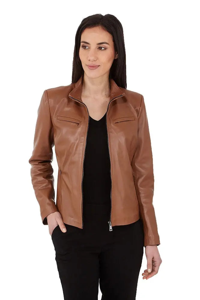 Women Genuine Leather Jacket WJ102 freeshipping - SkinOutfit