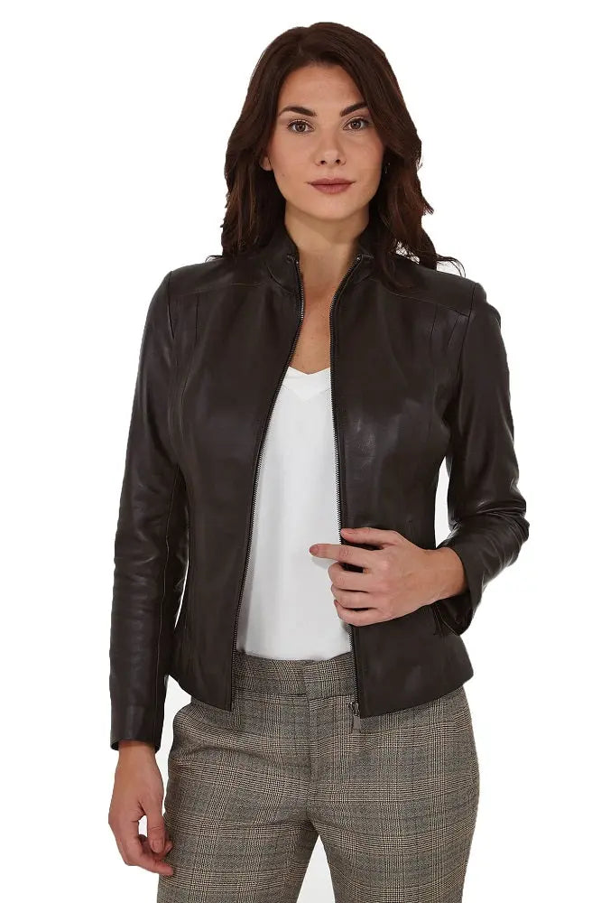 Women Genuine Leather Jacket WJ107 freeshipping - SkinOutfit