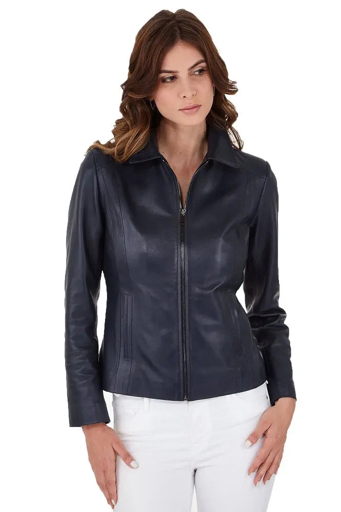 Women Genuine Leather Jacket WJ108 freeshipping - SkinOutfit