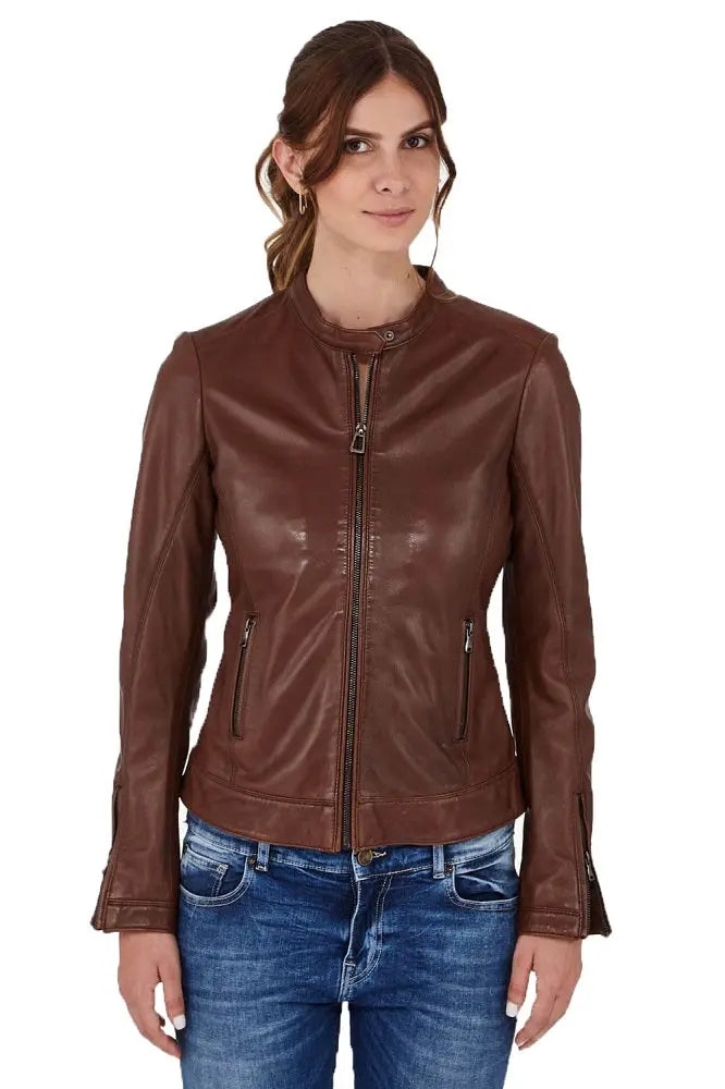 Women Genuine Leather Jacket WJ111 freeshipping - SkinOutfit